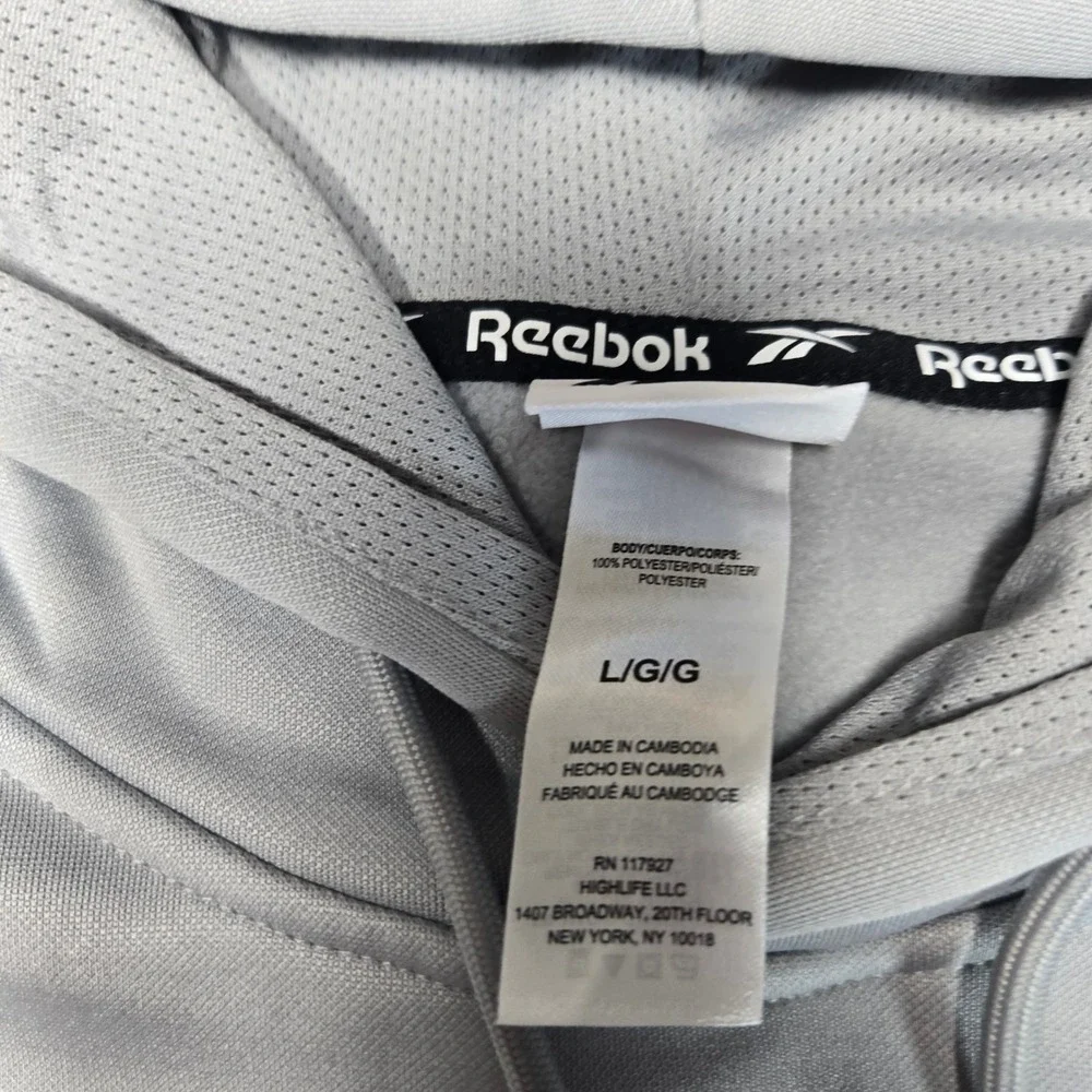 Reebok Mens Box Jump Tech Hoodie Gray Athletic Sweatshirt REM203FH09B048 Size L - Picture 5 of 11